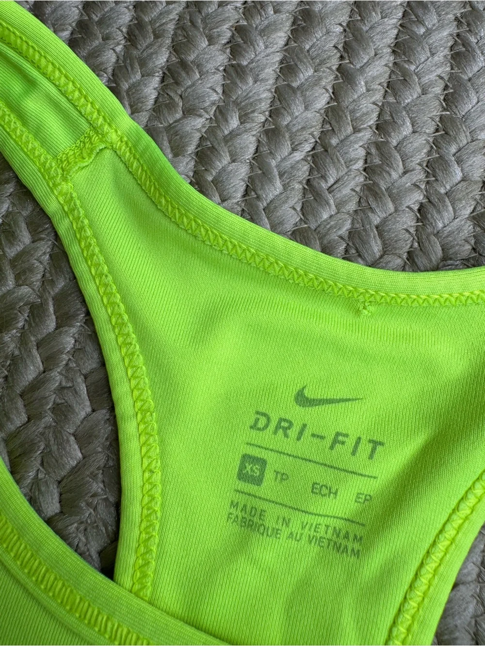 Nike Neon Yellow Green Dri-FIT Athletic Sports Bra Size XS
